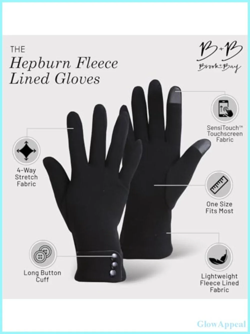 Touchscreen Fleece Gloves for Women - Winter Tech Gloves with 3-Button Design